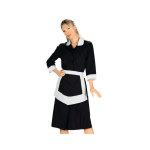 Isacco blouse femme de chambre et tablier noir et blanc 100% coton