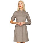 Isacco blouse gris tourterelle venezia avec col mao 65% polyester / 35% coton