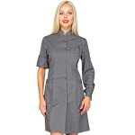 Isacco blouse grise venezia avec col mao 65% polyester / 35% coton
