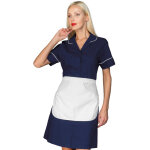 Isacco blouse � manches courtes avec tablier firenze bleu 65% polyester 35% coton