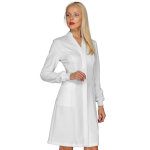 Isacco blouse m�dicale blanche manches longues � poignets tricots acapulco