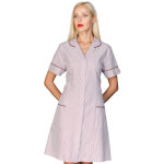 Isacco blouse m�dicale pour femme � manches courtes firenze � rayure bordeaux polyester / coton