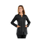 Isacco blouse m�dicale noire � glissi�re sur le devant