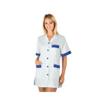 Isacco blouse de travail dacca blanc bleu cyan