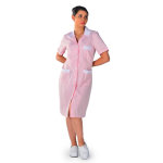 Isacco blouse de travail femme de m�nage positano 100% coton rose