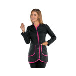 Isacco blouse de travail femme noire et rose