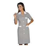 Isacco blouse de travail manches courtes positano gris blanc