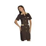 Isacco blouse de travail manches courtes positano marron cacao biscuit