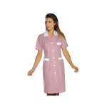 Isacco blouse de travail manches courtes positano ray� rose blanc