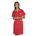 Isacco blouse de travail manches courtes positano rouge ray� rouge