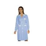 Isacco blouse de travail manches longues positano ray� bleu blanc 100% coton