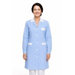 Isacco blouse de travail manches longues positano ray� bleu blanc 100% coton