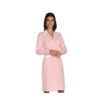 Isacco blouse de travail manches longues positano ray� rose blanc 100% coton