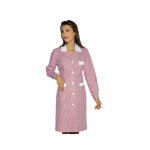 Isacco blouse de travail manches longues positano ray� rose blanc