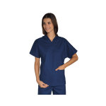 Isacco casaque m�dicale col en v 100% coton unisexe bleu