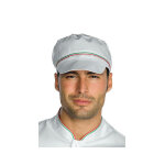 Isacco casquette blanche de cuisine charly avec filet et finition italie