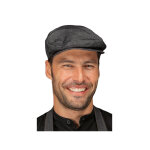 Isacco casquette plate traditionnelle homme jean noir 100% coton