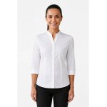 Isacco chemise blanche manches 3 / 4 pour femme stretch confort