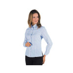 Isacco chemise femme manches longues kyoto blanc ray bleu