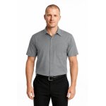 Isacco chemise homme cartagena slim stretch manches courtes gris
