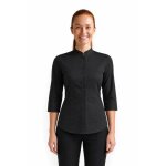 Isacco chemise stretch col mao manches 3 / 4 noir