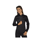 Isacco chemise stretch col mao noir