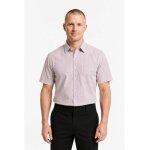 Isacco chemise unisexe manches courtes blanc ray� bordeaux