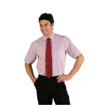 Isacco chemise unisexe manches courtes blanc ray� bordeaux