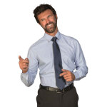 Isacco chemise unisexe nevada rayure bleu clair 65% polyester 35% coton