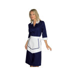 Isacco ensemble femme de chambre blouse et tablier bleu / blanc