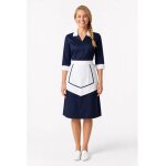 Isacco ensemble femme de chambre blouse et tablier bleu / blanc