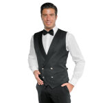 Isacco gilet de service noir en microfibre Isacco gilet de service noir en microfibre