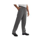 Isacco pantalon chef cuisinier blanc ray noir