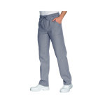 Isacco pantalon cuisinier pied de poule bleu