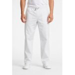 Isacco pantalon m�dical mixte � taille elastique blanc 100% coton satin�