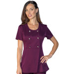 Isacco robe professionnelle manches courtes malta femme bordeaux