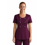 Isacco robe professionnelle manches courtes malta femme bordeaux