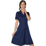 Isacco robe professionnelle manches courtes mayflower femme bleu