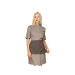 Isacco robe de travail femme  manches courtes venezia + tablier tourterelle / boue 65% polyester 35% ...