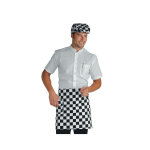 Isacco tablier de cuisine vita 70x46 avec poches noir et blanc scacco