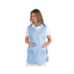 Isacco tablier m�dicale poncho blanc ray� bleu