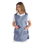 Isacco tablier m�dicale poncho blanc ray� bleu