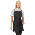 Isacco tablier mexicain court femme avec poche centrale noir 100% polyester