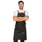 Isacco tablier mexicain homme avec poche centrale noir 100% polyester