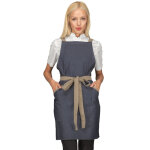 Isacco tablier oxford femme en jeans bleu 100% coton