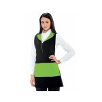 Isacco tablier de service pour femme madeira avec zip noir vert pomme