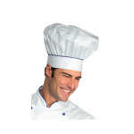 Isacco toque de chef cuisinier blanc bleu cyan