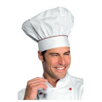 Isacco toque de chef cuisinier blanc rouge