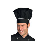 Isacco toque de chef cuisinier noir blanc