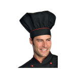 Isacco toque de chef cuisinier noir rouge